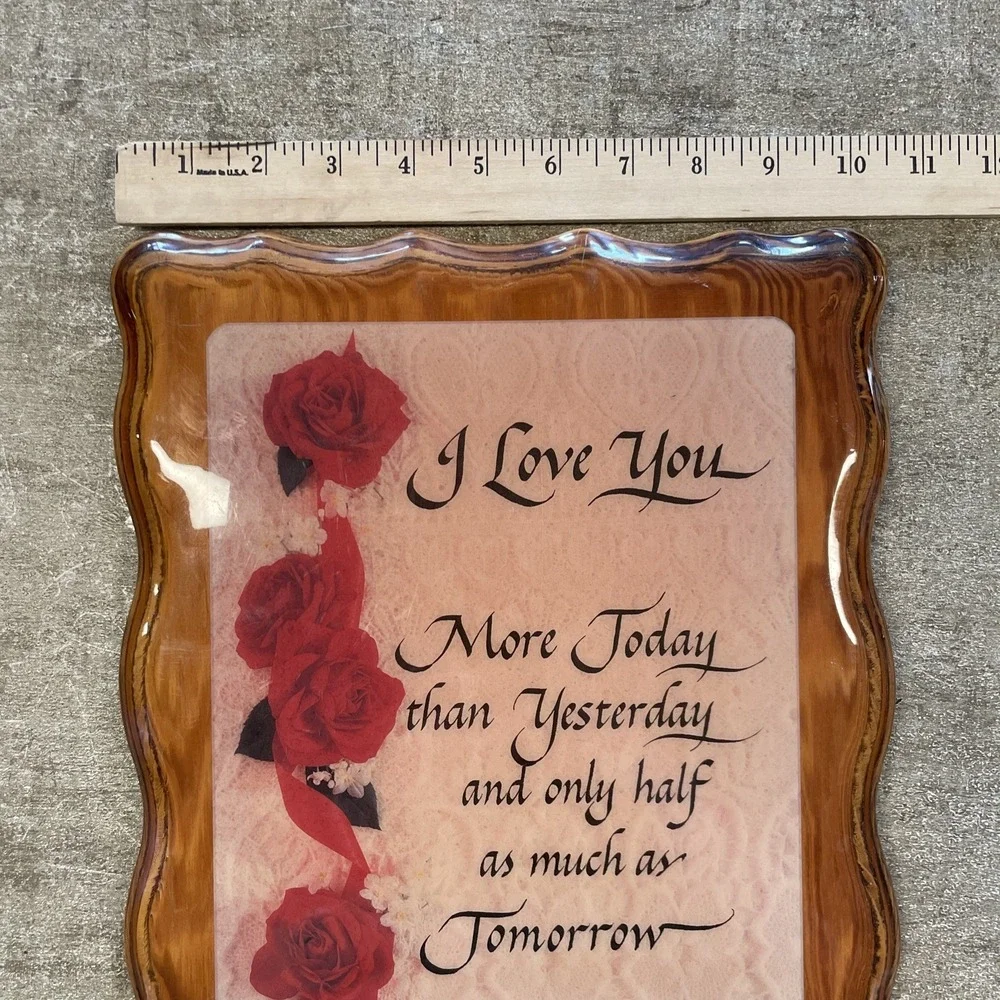 Vintage I Love You‎ More To Resin Mounted on Decorative Wood. Plaque